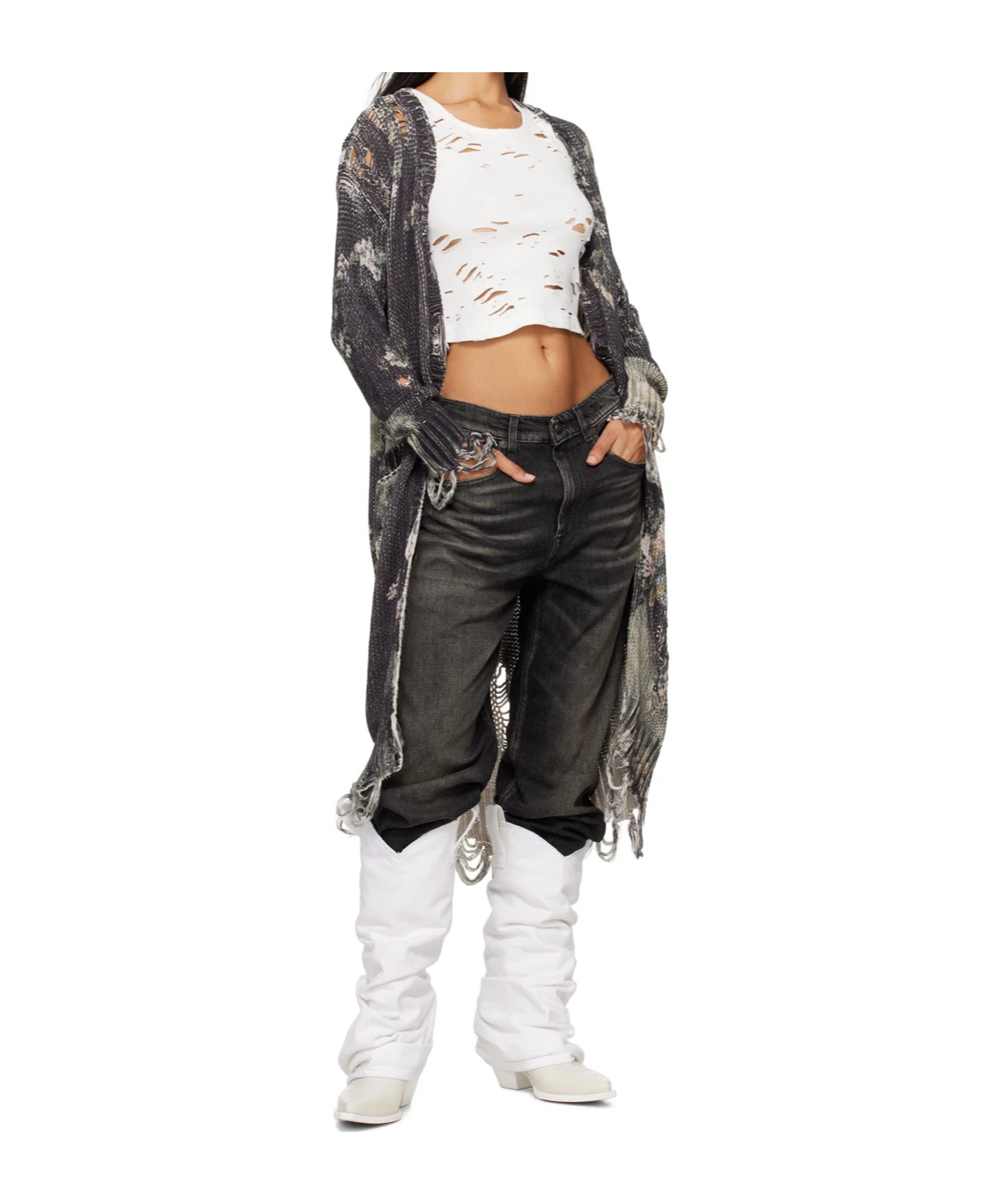 R13 Boyfriend Straight Leg In Black