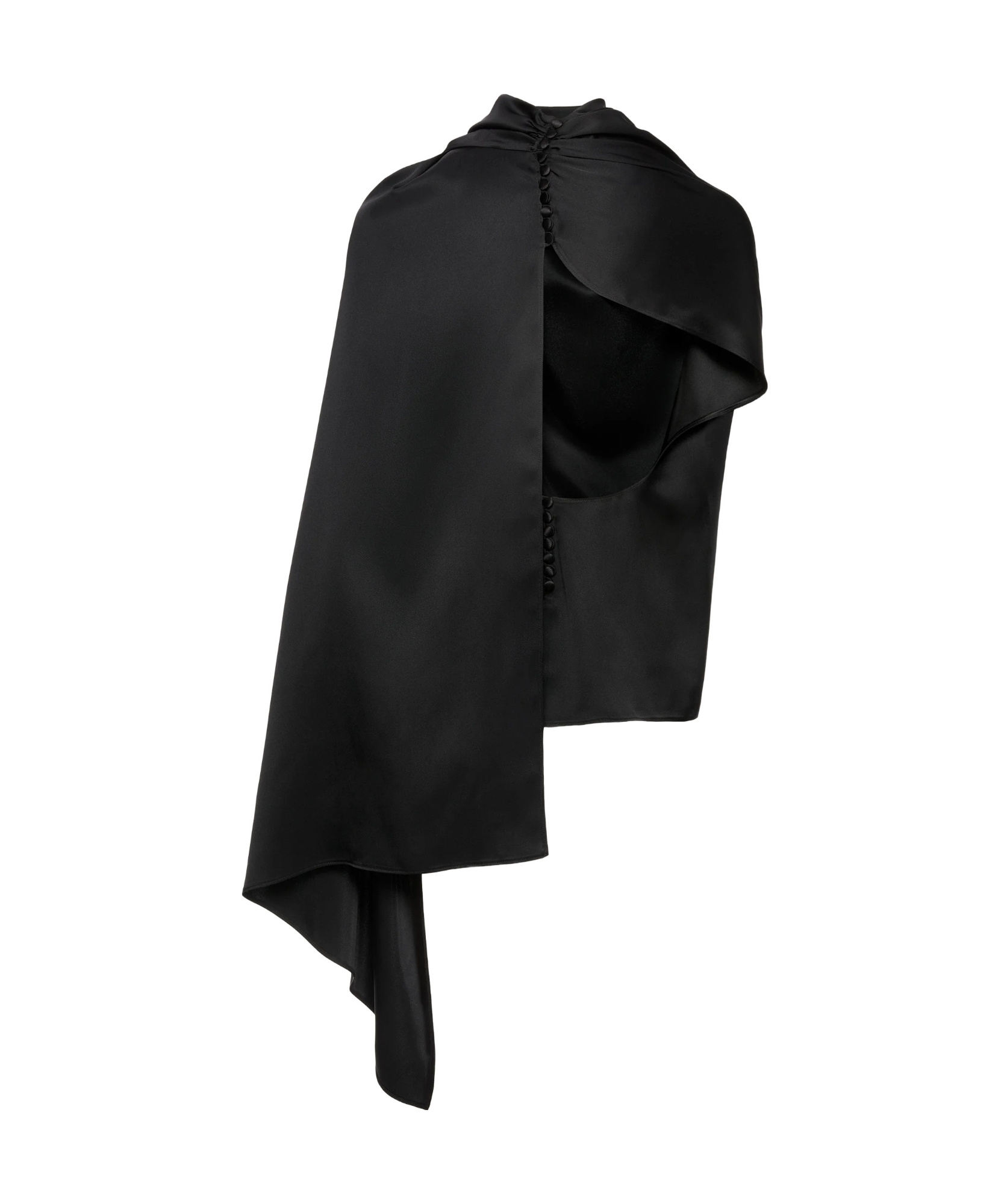 Magda Butrym Scarf-detail Asymmetric Blouse In Black