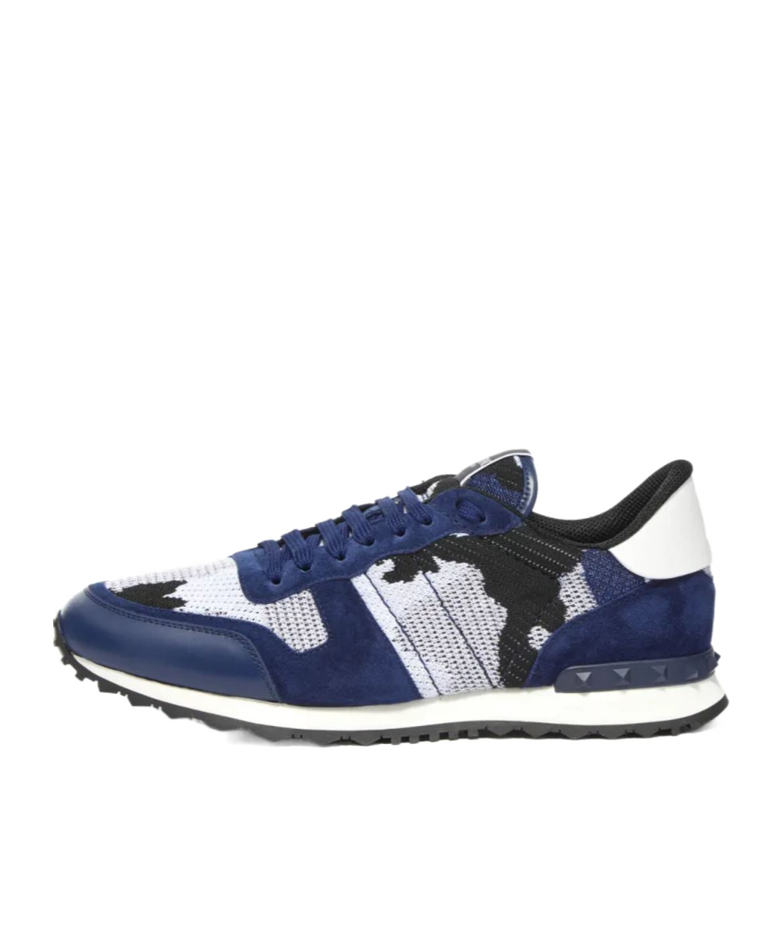 Valentino Gray Fabric Athletic Sneakers In Blue