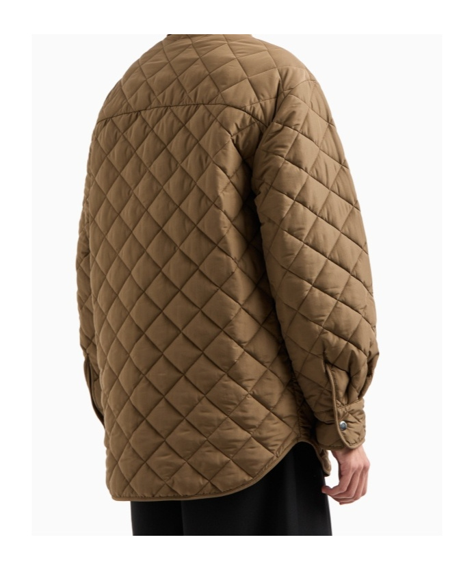 EMPORIO ARMANI LOGO-EMBOSSED QUILTED JACKET