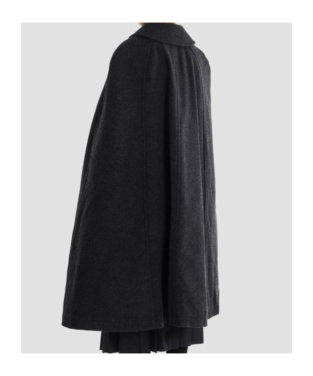 Comme Des Garçons Double-breasted Cloak In Black