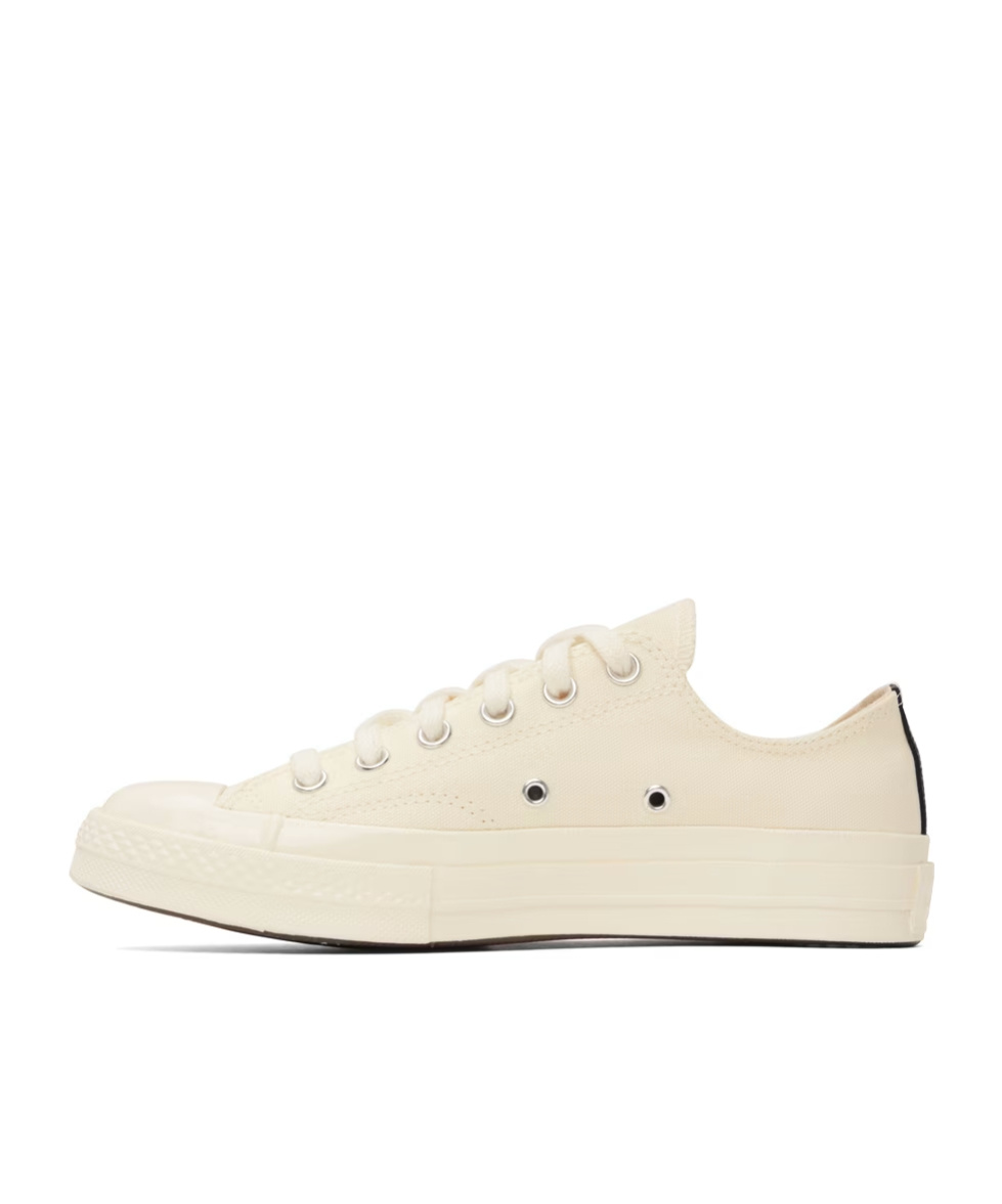Comme Des Garçons Play Play Converse Cotton Low Sneakers In Nude
