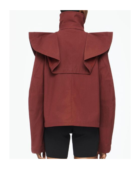 Shop Jw Anderson Ruffle-detailing Jacket In Red