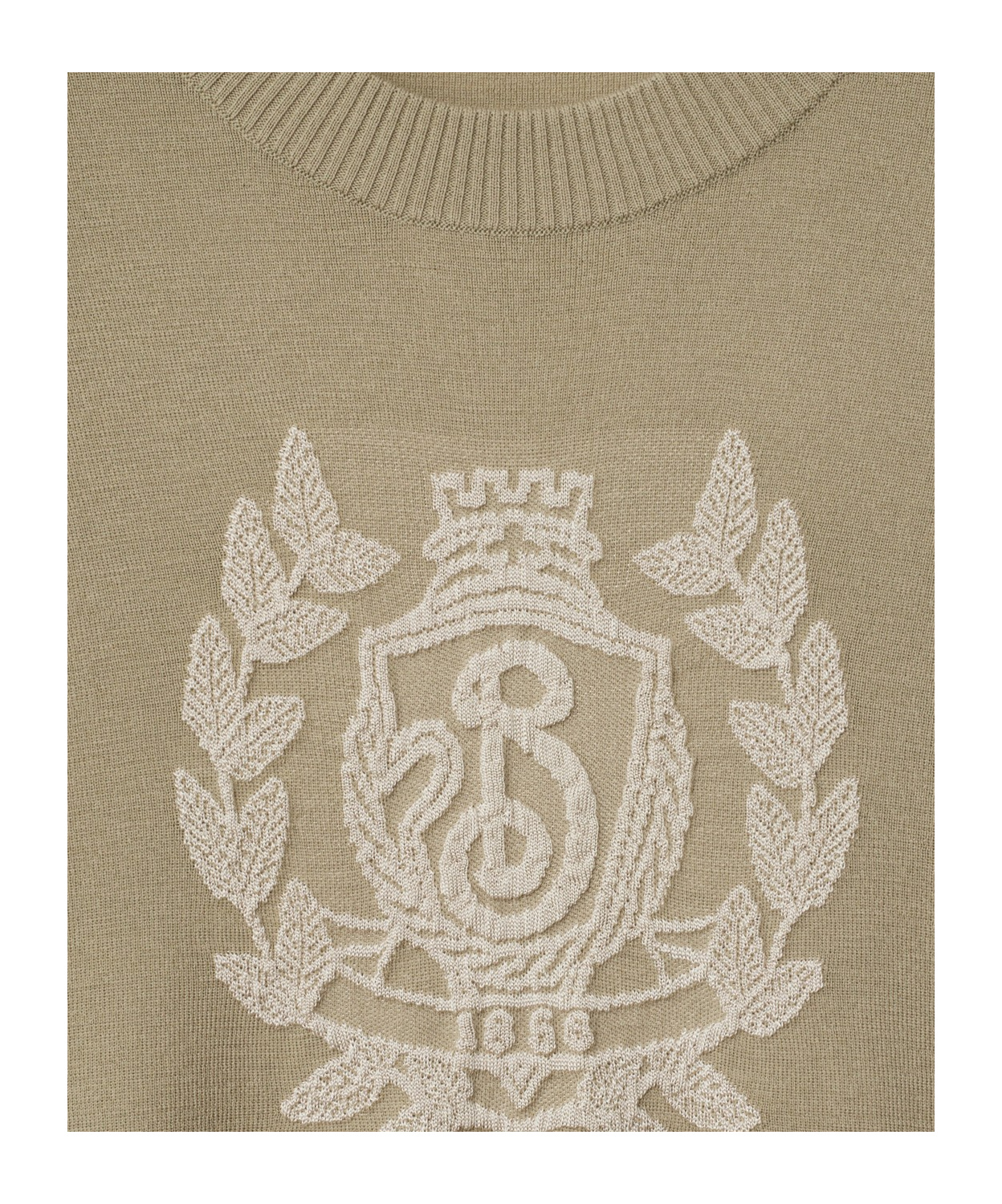 Burberry Wool B Crest Sweater In Neutral