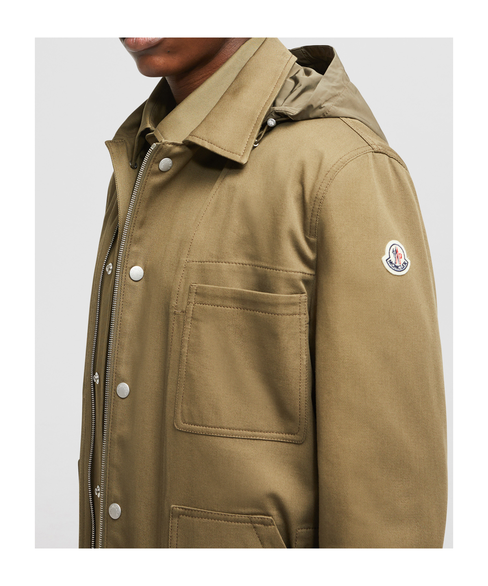 Moncler Guerledan Cotton Gabardine Jacket In Brown