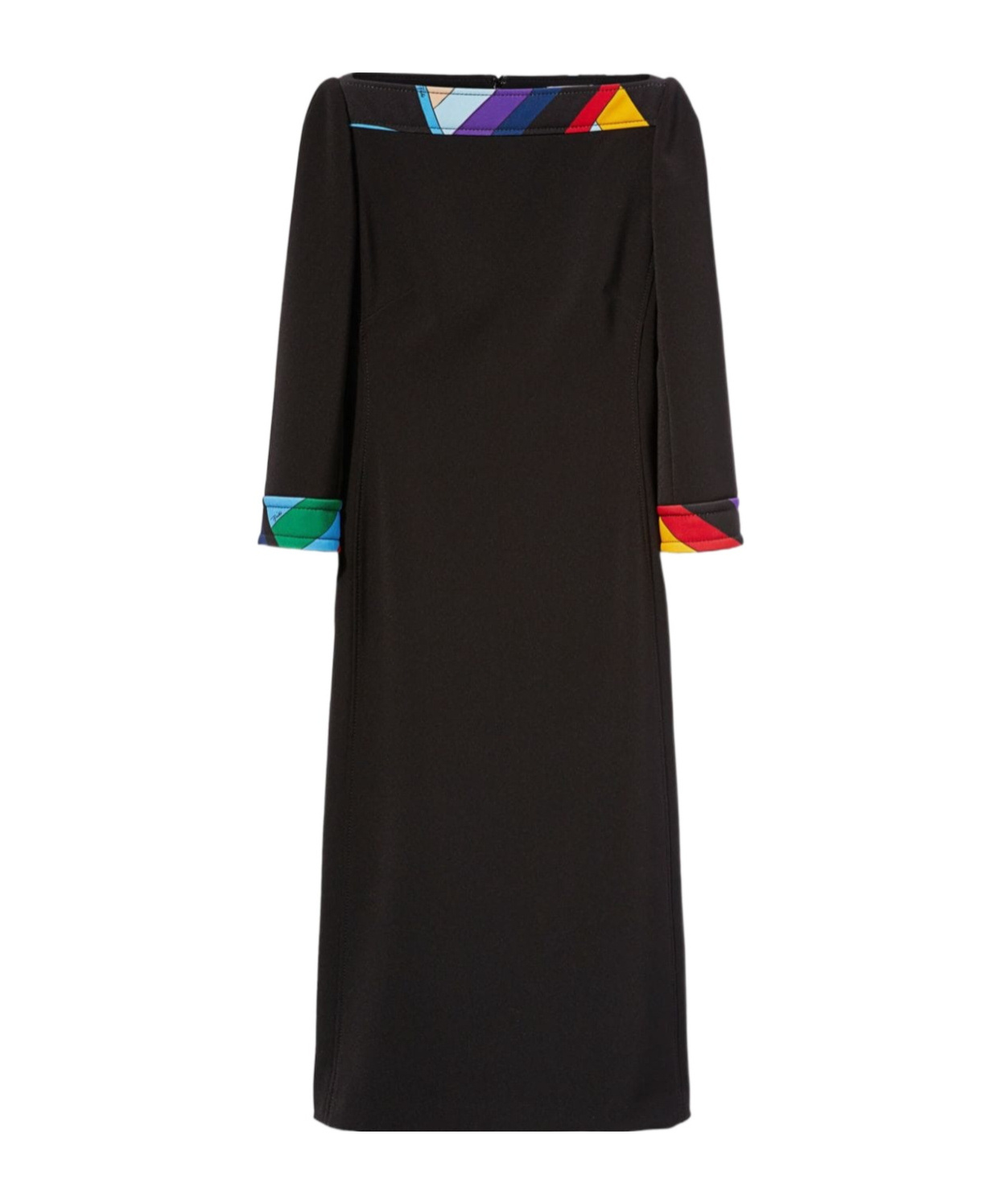 Pucci Chic Abstract Pattern Midi Dress In Black
