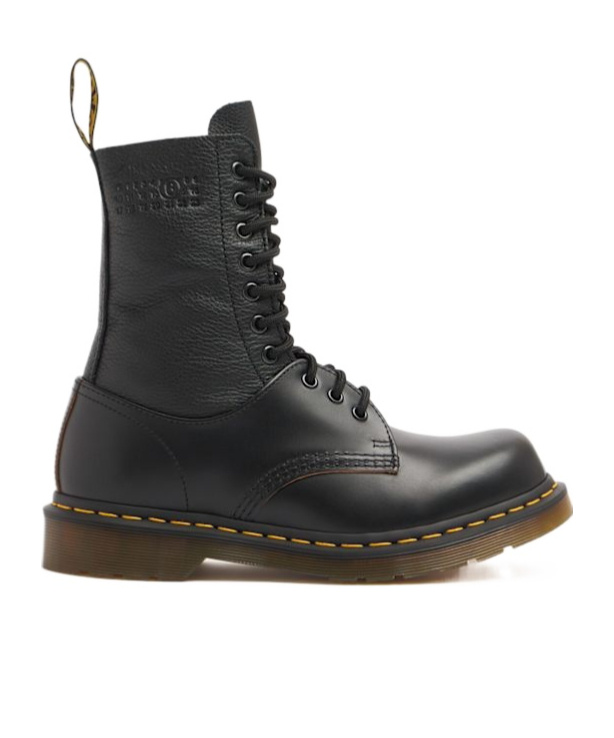 Mm6 Maison Margiela X Dr. Martens Woman Ankle Boots Black Size 7 Leather In Black