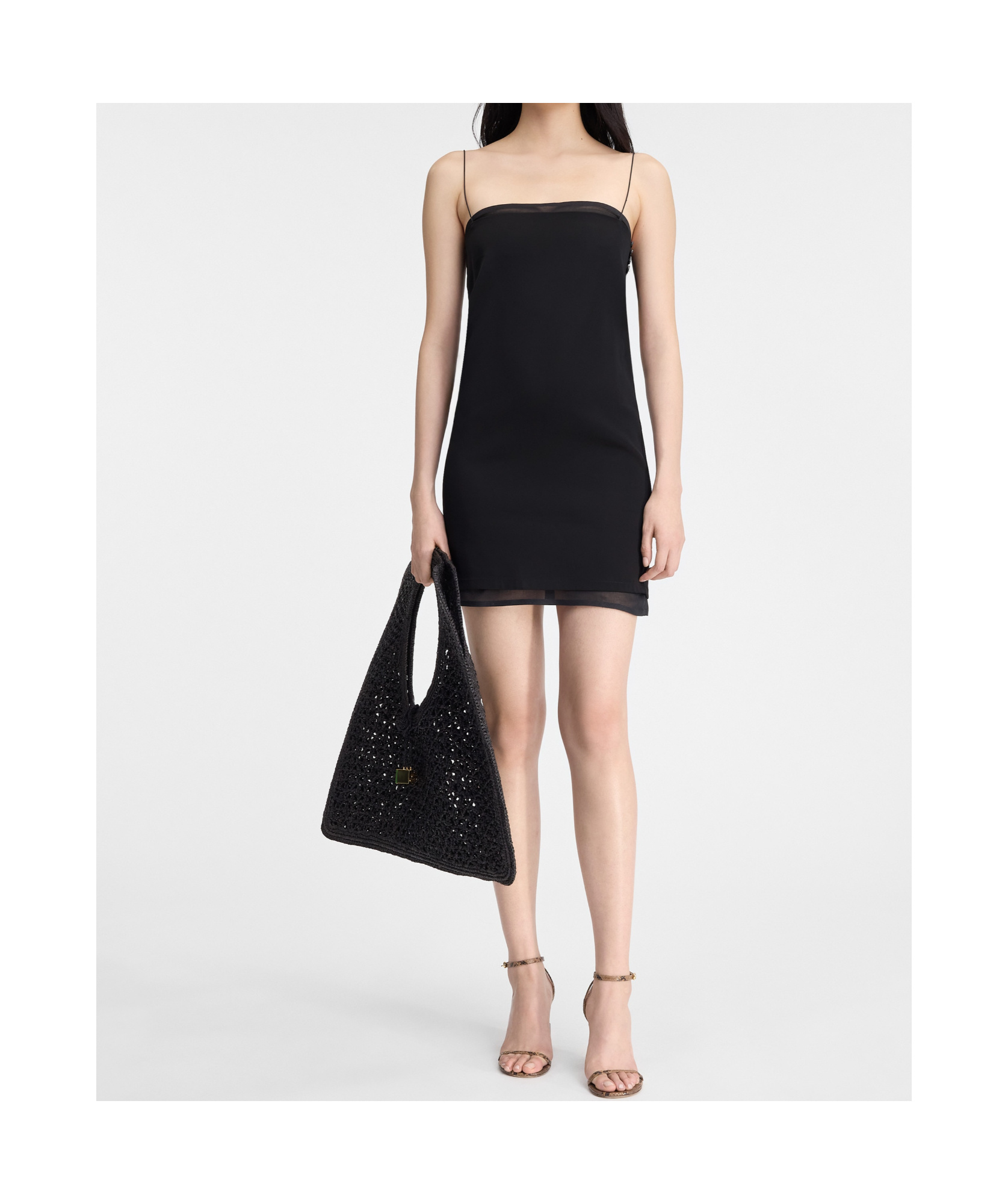 Jacquemus La Robe Mia Short Sleep Dress In Black