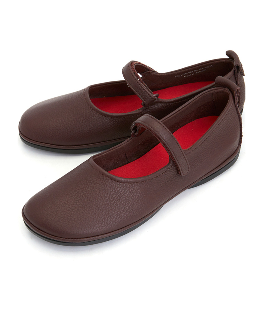 Camper Right Leather Ballerina Shoes In Black