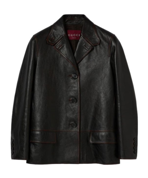Gucci Soft Aged-effect Leather Jacket In Black