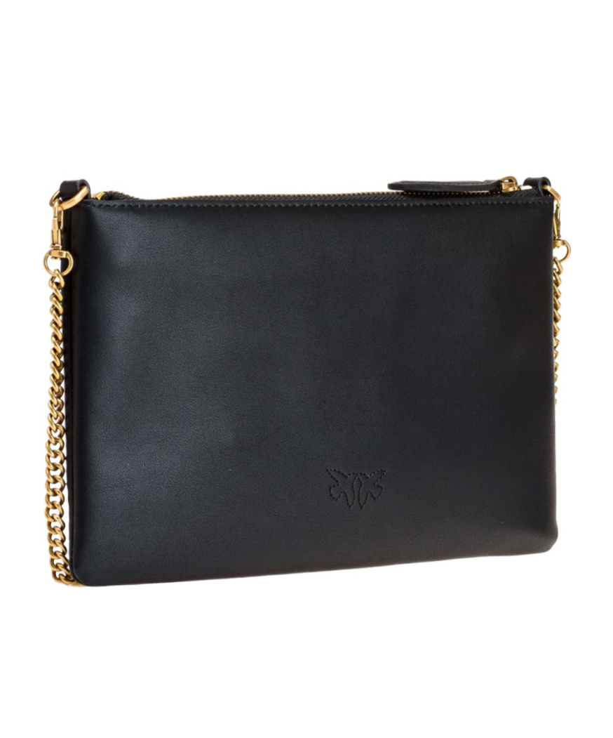 PINKO LOGO-PLAQUE LEATHER SATCHEL BAG