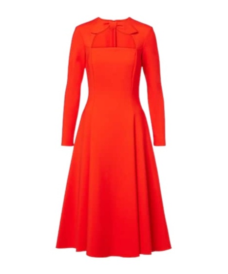Oscar De La Renta Cutout Wool-blend Cocktail Dress In Red