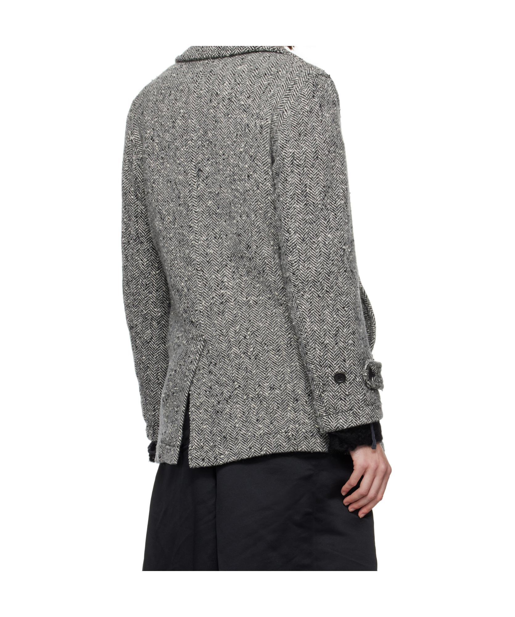 Comme Des Garçons Wool Double-breasted Coat Back Vent In Gray