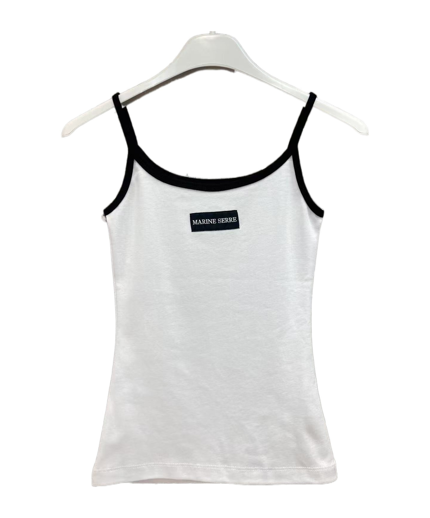 Marine Serre Moon Logo Ribbed Tank Top In White