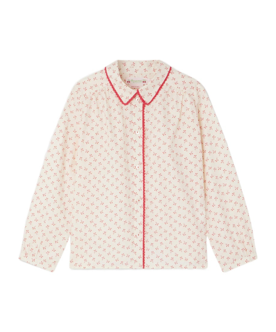 Bonpoint Printed Poplin Basiline Blouse In Neutral