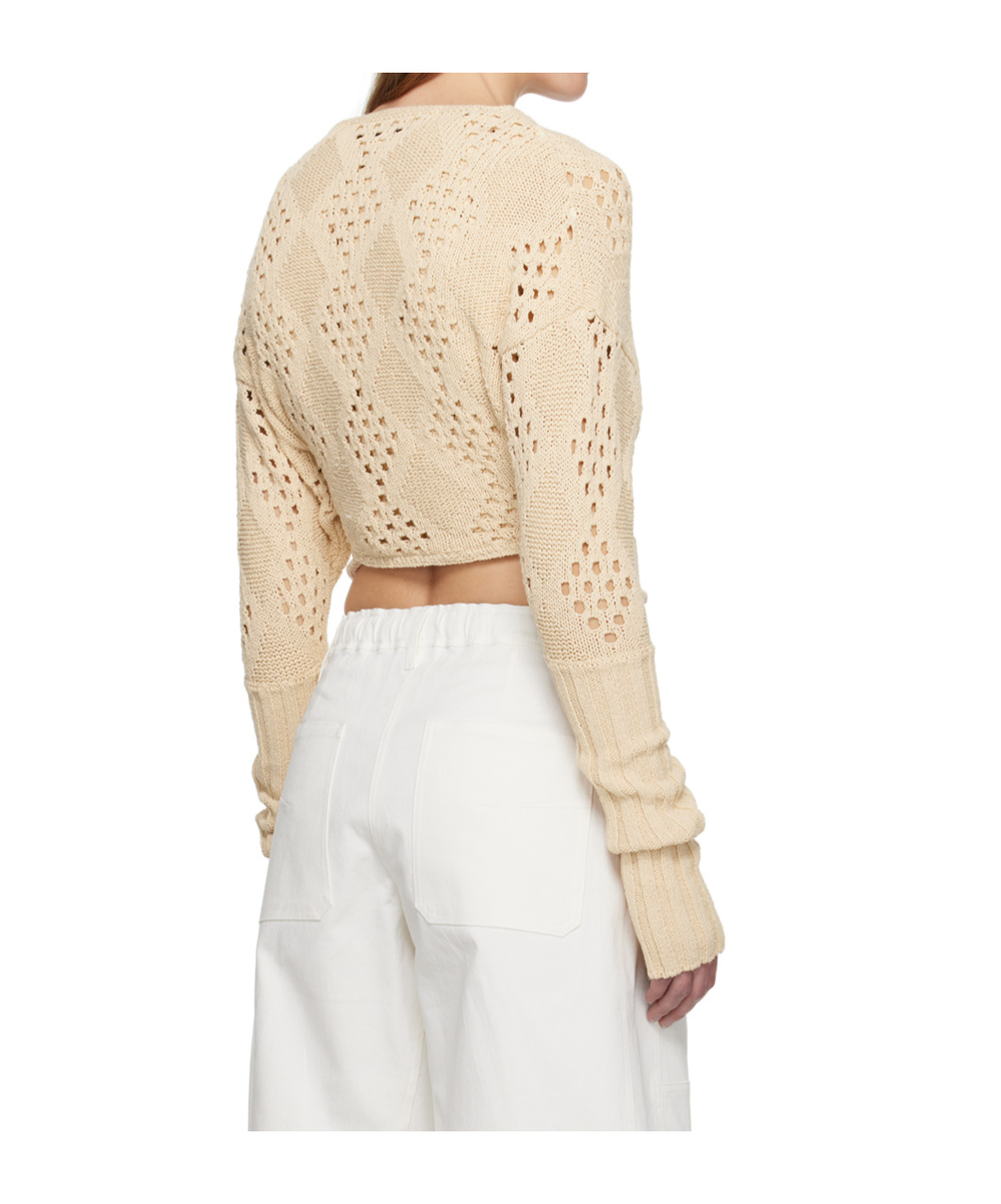 Open Yy Argyle Pattern Cardigan In Neutral