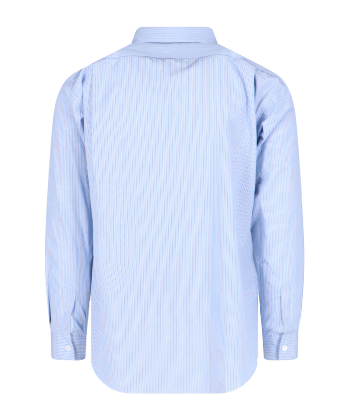 Comme Des Garçons Striped Pattern Shirt Collar Button-down In Blue