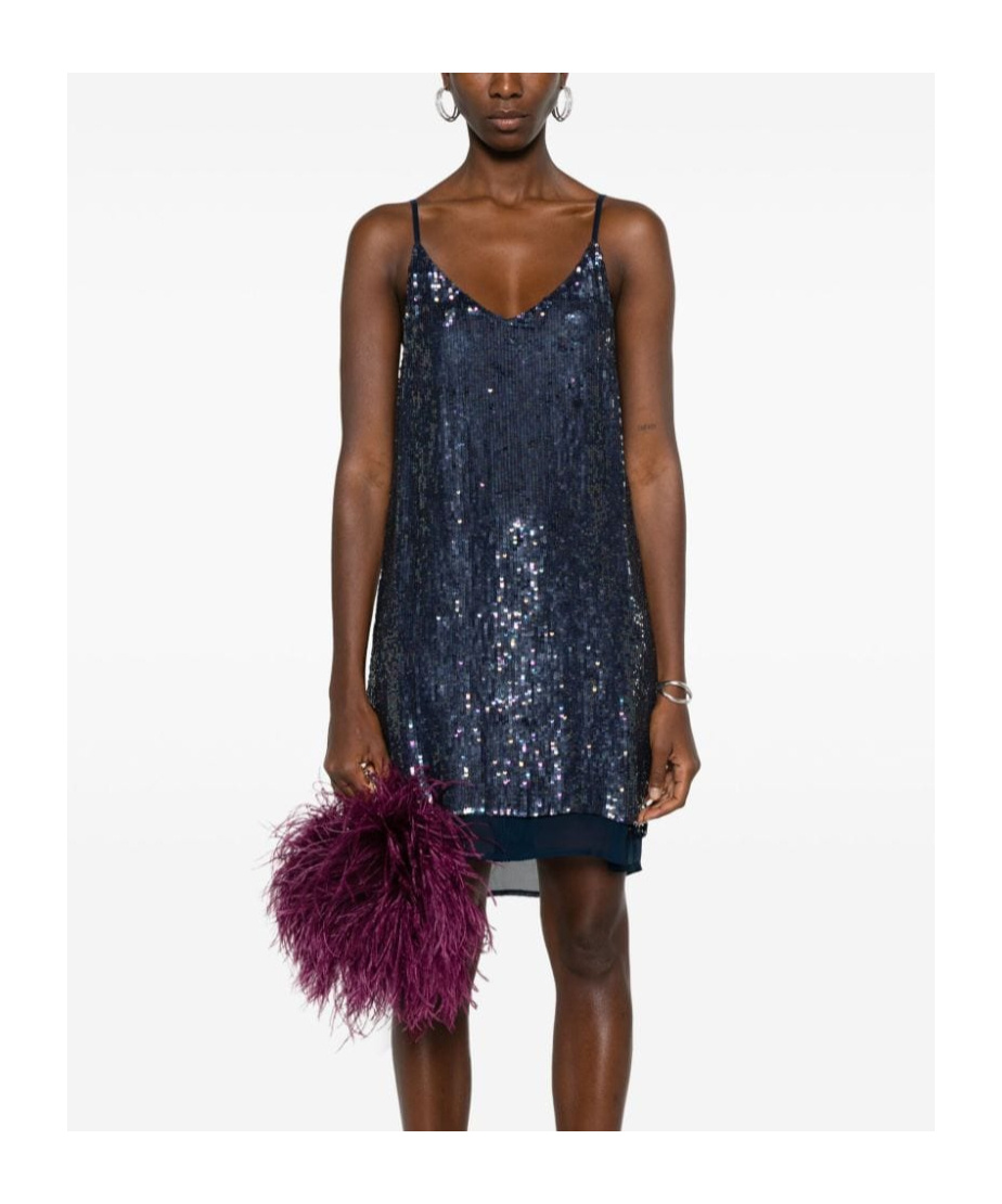 P.a.r.o.s.h Gabriel Sequinned Mini Dress In Black