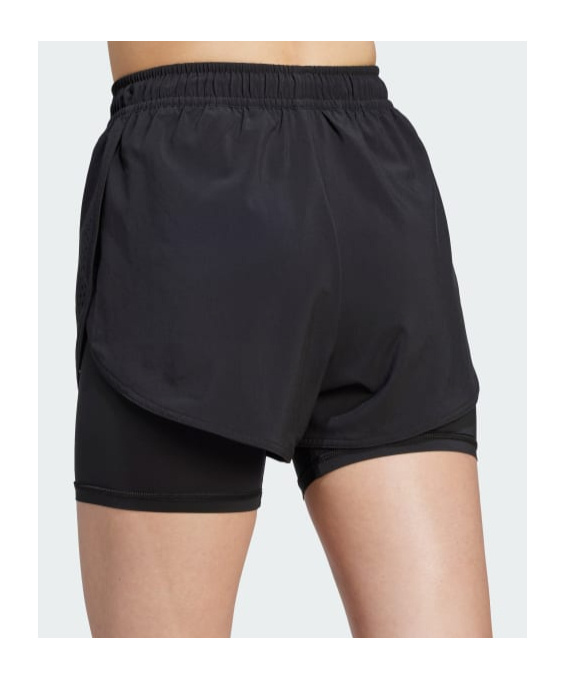 Shop Adidas By Stella Mccartney Truepurpose Layered Track Shorts In Black
