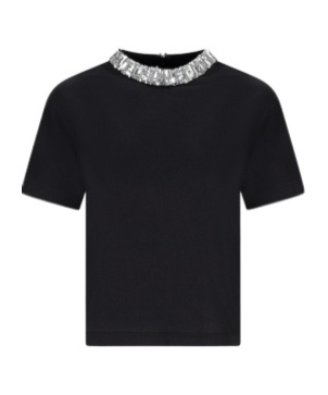 Valentino Garavani Wool Sweater With Stone Embroidery In Black