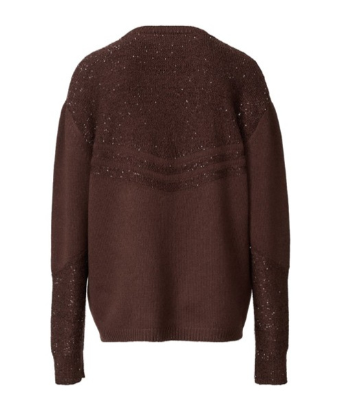 Fabiana Filippi Sequin-embellished Chevron Sweater In Brown