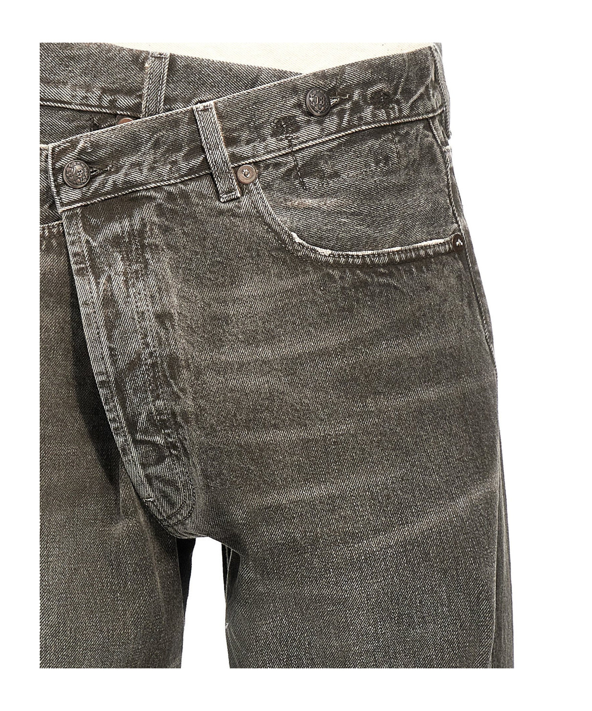 R13 Grey Cross Over Jeans In Gray