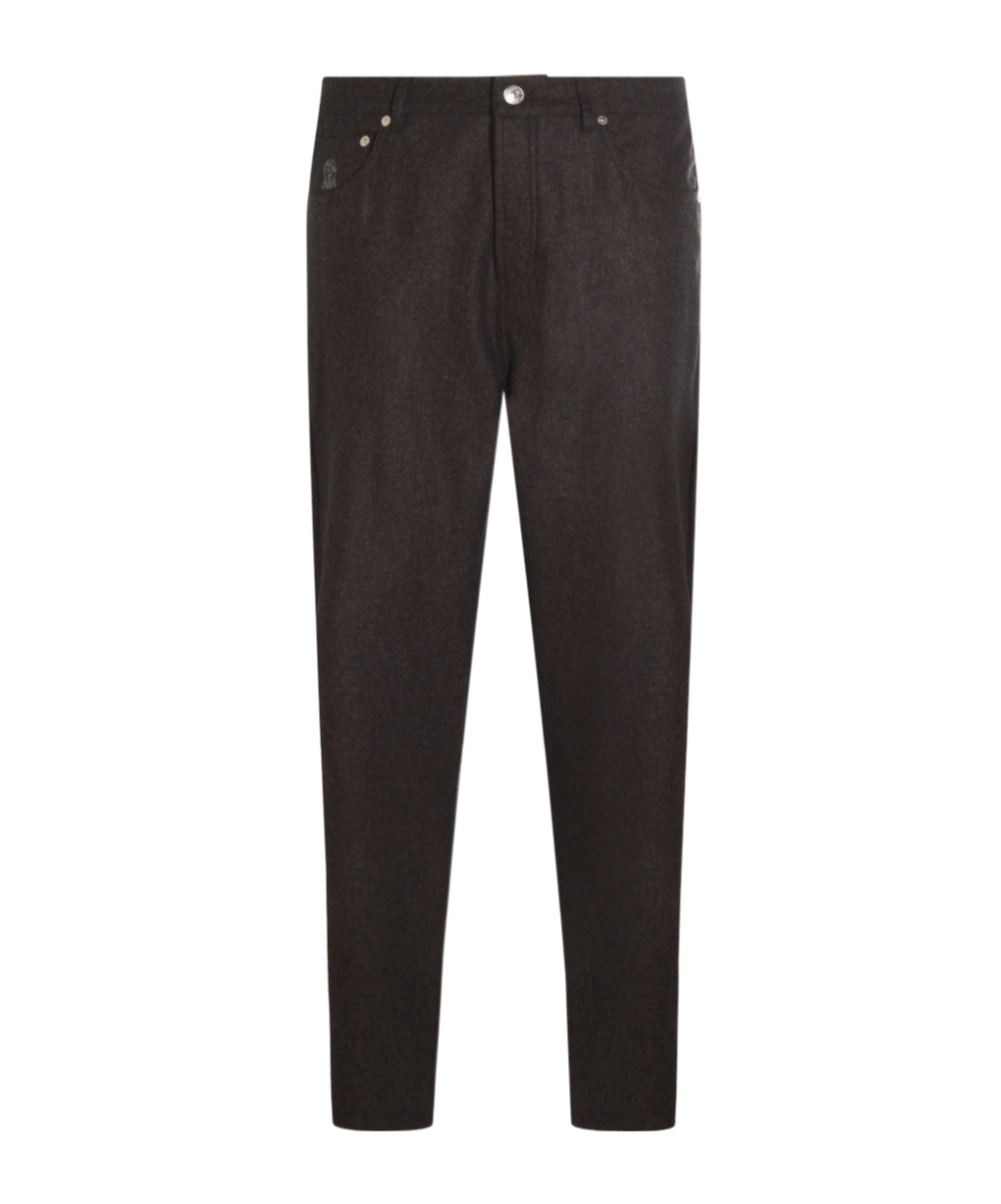 Brunello Cucinelli Belt Loops Slacks In Brown