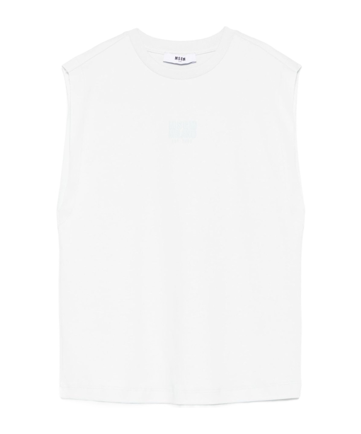Shop Msgm Logo-print Tank Top In White