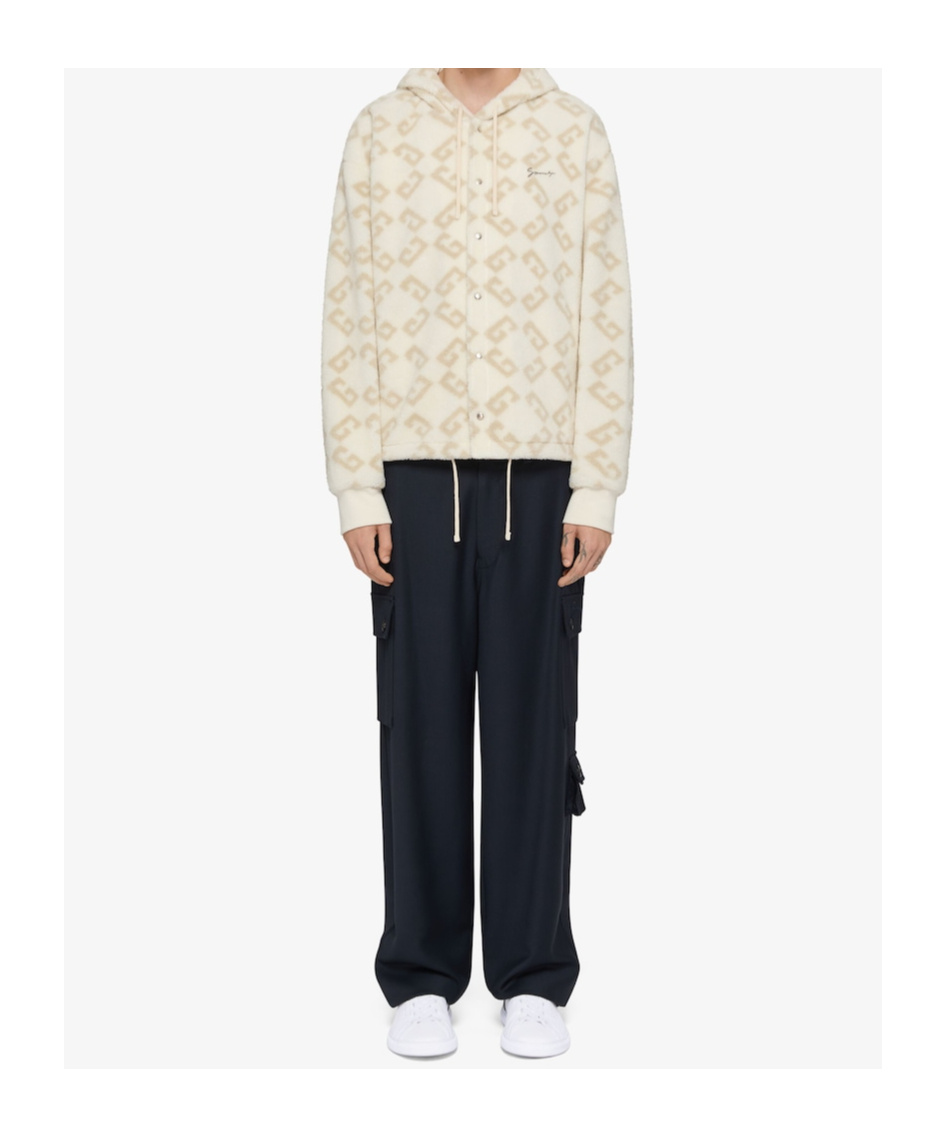 Givenchy Beige Monogram 72 Jacquard Hoodie In Natural Color