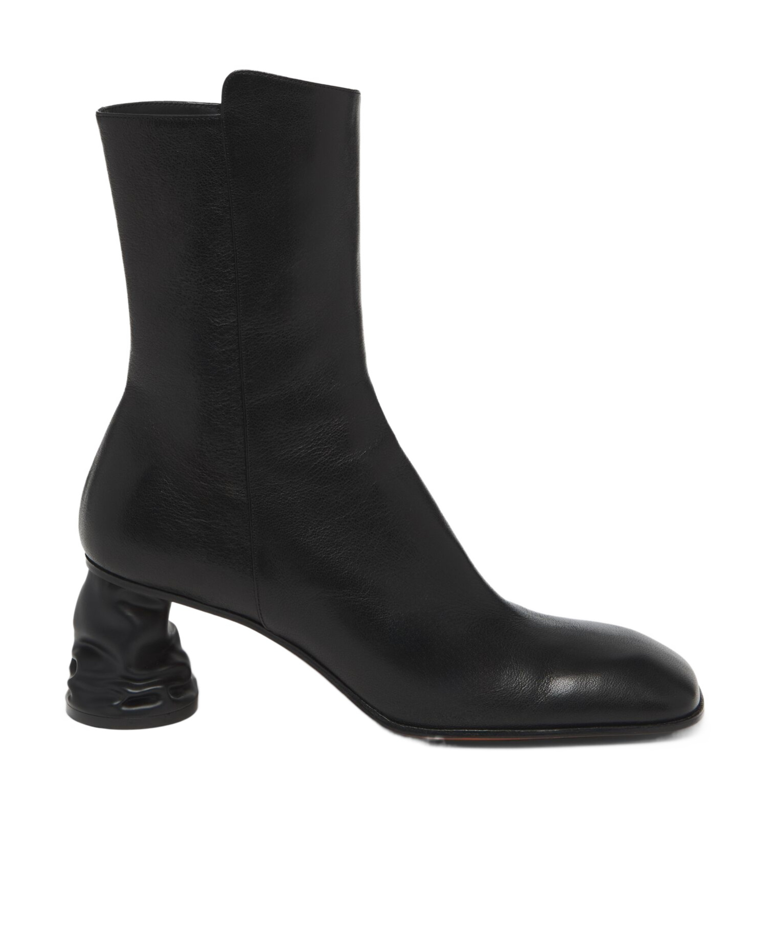 Alexander Mcqueen Leather Boots Crush In Black