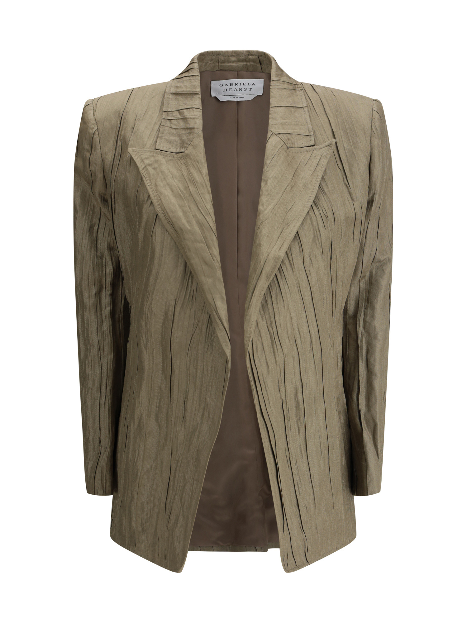 Gabriela Hearst Mairi Crinkled Blazer In Green