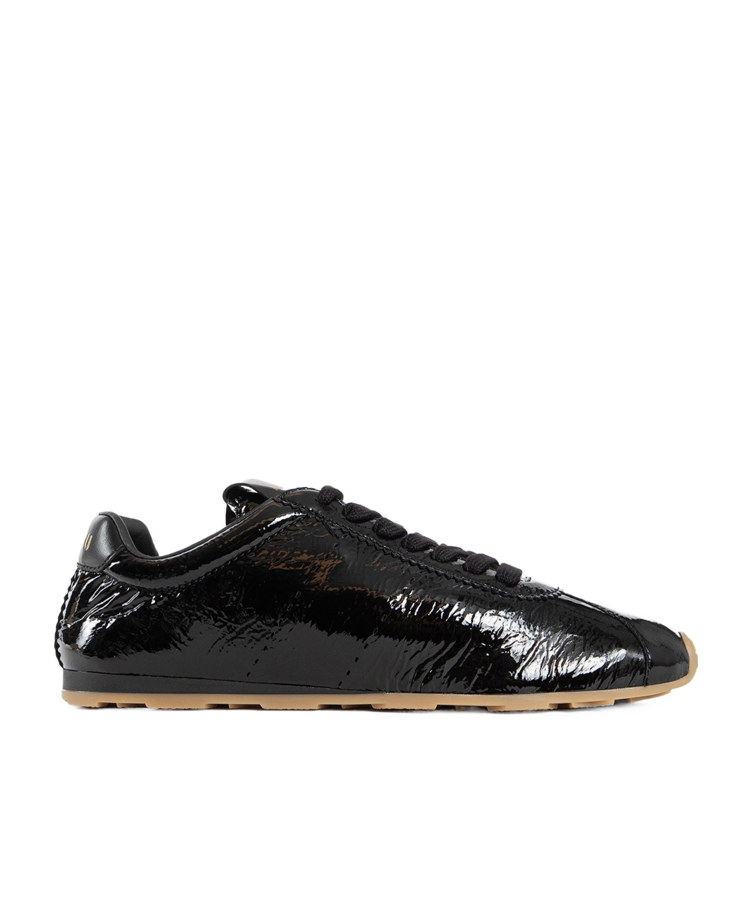 Miu Miu Round-head Sneakers In Black