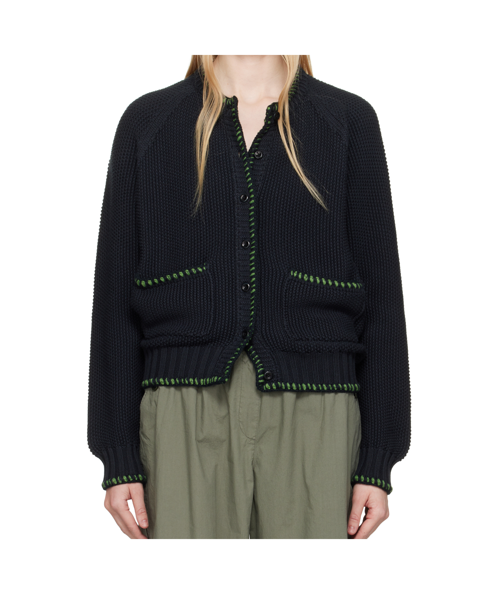 Ymc You Must Create Black Lotus Cardigan In Black