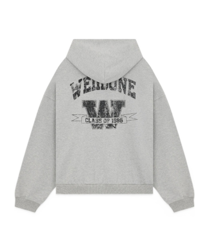 We11 Done College Zip-up Hoodie In Gray