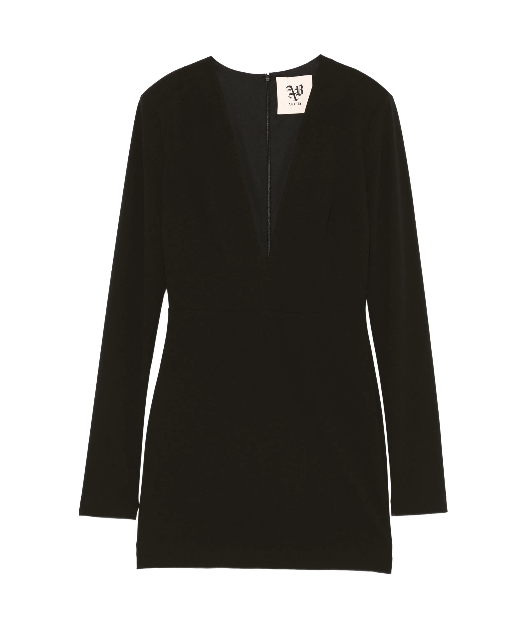 Aniye By Deep V-neck Long-sleeved Dress In Black