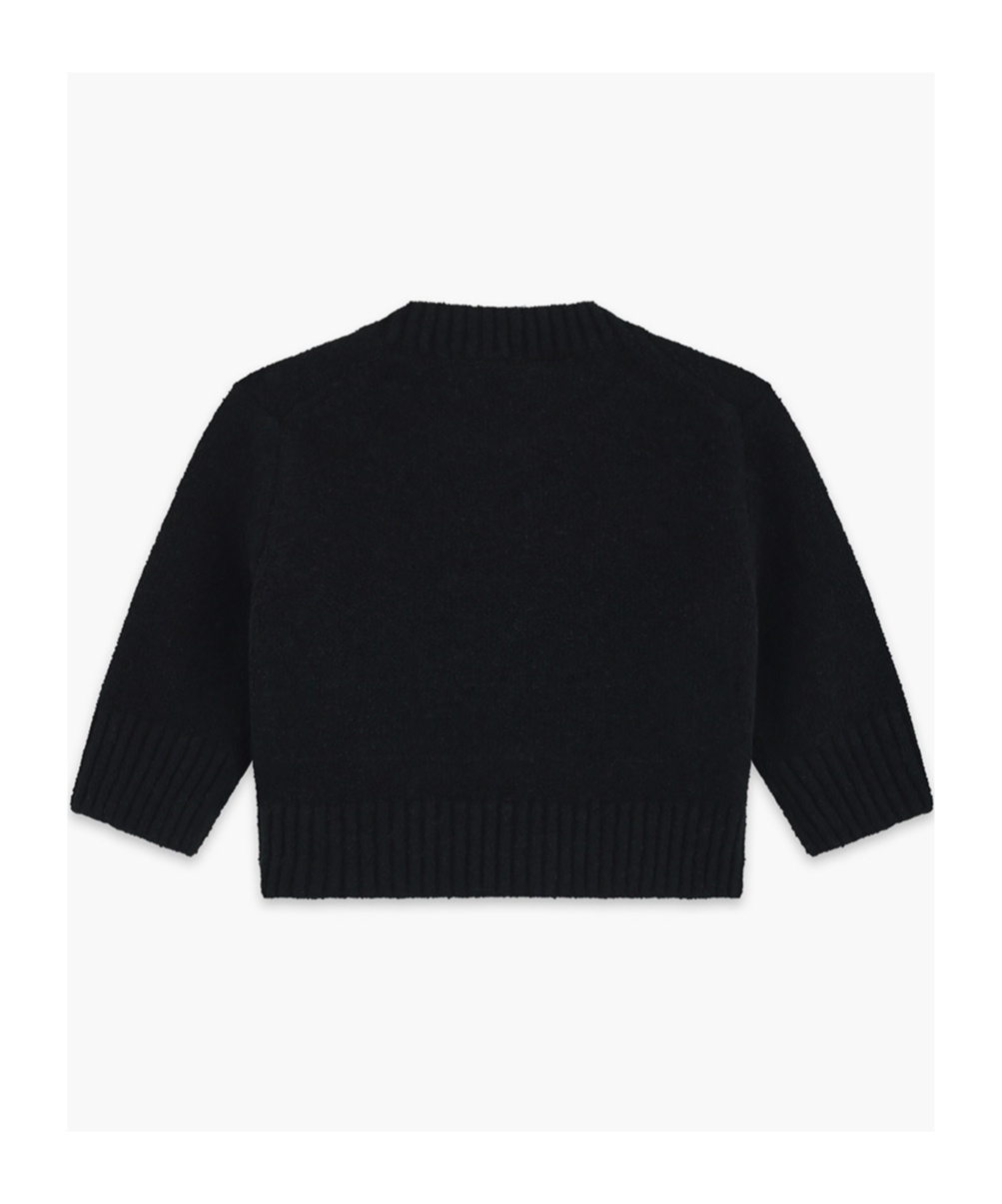 We11 Done Cropped Knitted Top In Black