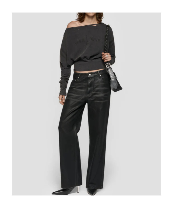 Misbhv Coated Details Jeans Leggings In Black