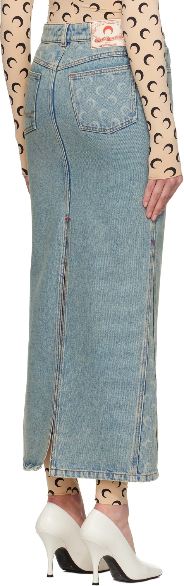 Shop Marine Serre Belt Loop Skirt In Gray