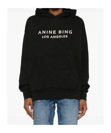 Shop Anine Bing Alto Jersey Hoodie In Black