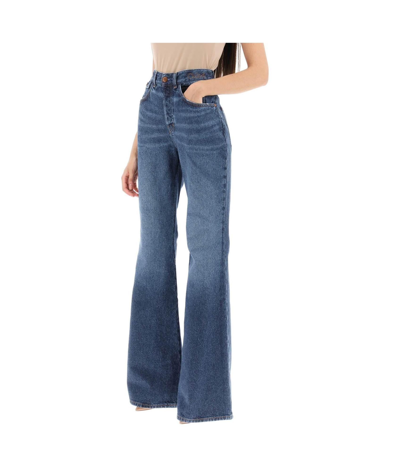 Chloé Chloe Wide Leg Jeans Women In Blue