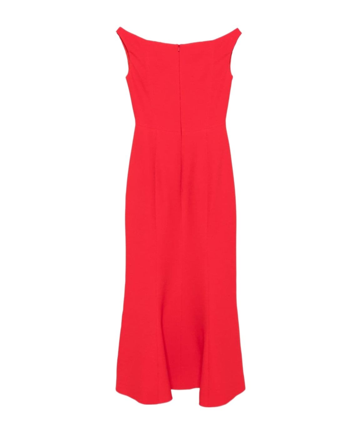 David Koma Off-the-shoulder Bustier Cady Midi Dress In Red