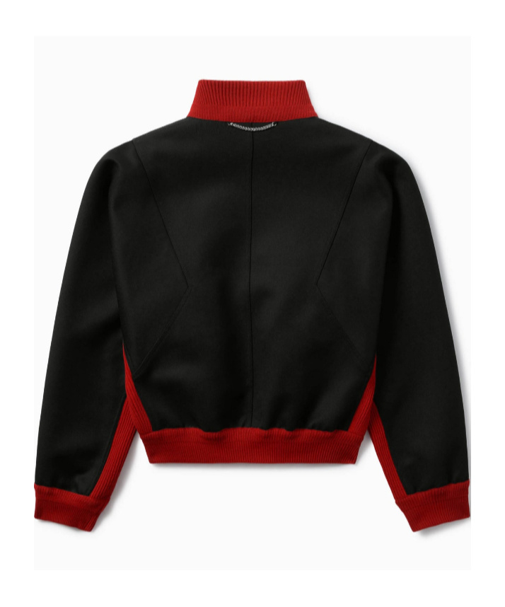 1989 Studio Reversible Jacket Ribbed Collar Cuffs Side Pockets In Red