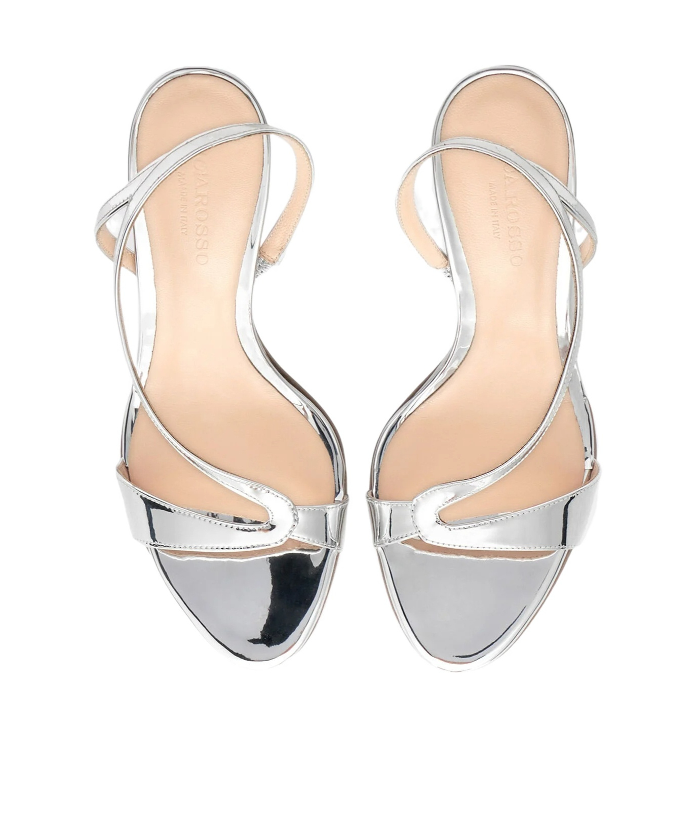 Scarosso Paula Almond-toe Strappy Sandals In Silver