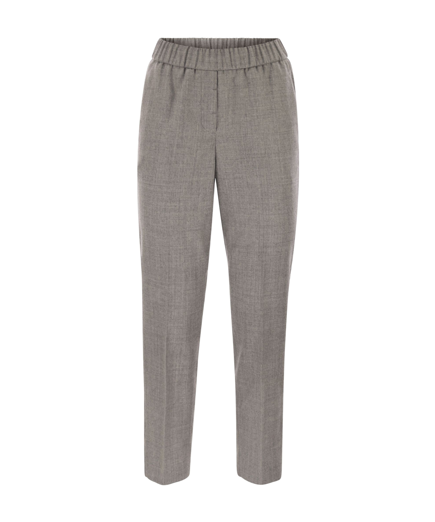 Peserico Virgin Wool Trousers With Lurex In Gray