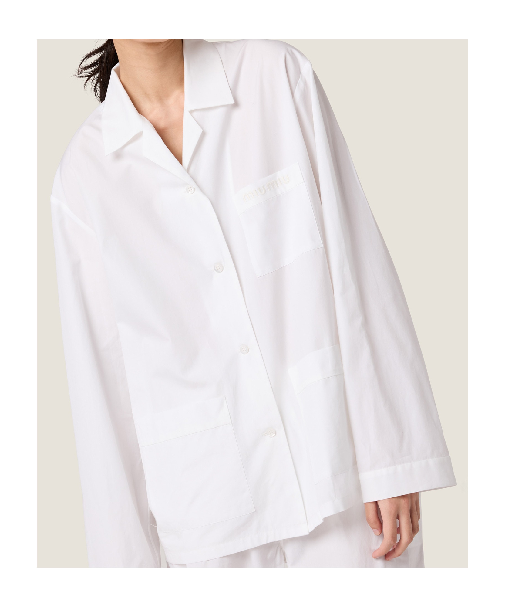 Miu Miu Poplin Shirt In White