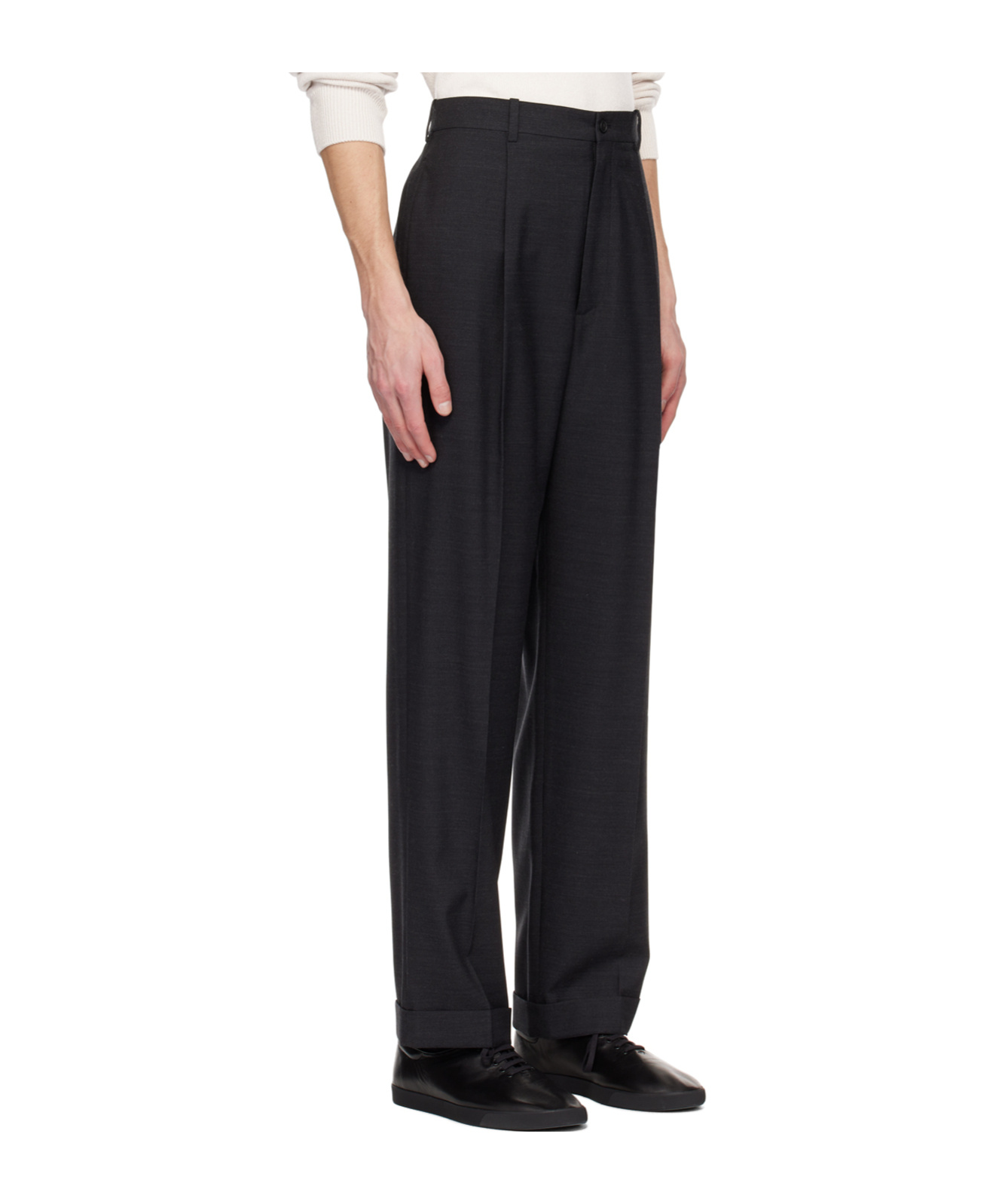 The Row Keenan Belt-loop Casual Pants In Black