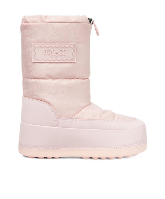 Versace Barocco-pattern Boots In Pink
