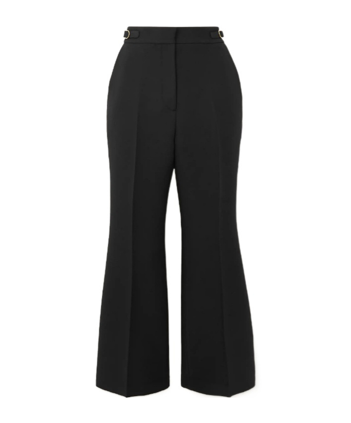 Gabriela Hearst Gabriel Wool And Silk-blend Flared Pants In Black