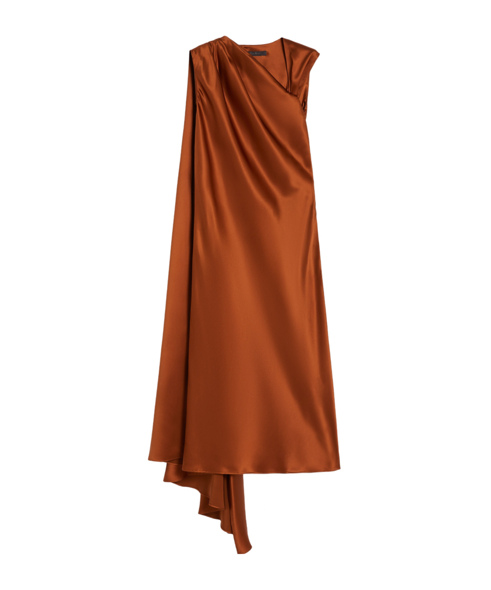 Max Mara Silk Satin Cocktail Dress In Brown