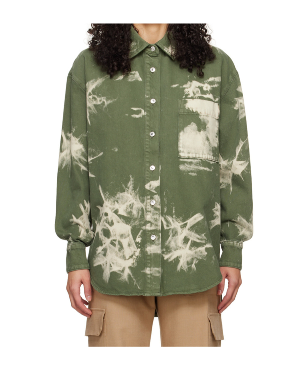 Msgm Bleached-effect Denim Overshirt